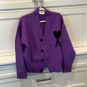 AMI Alexandre Mattiussi cardigan purple varsity cardigan size smalll